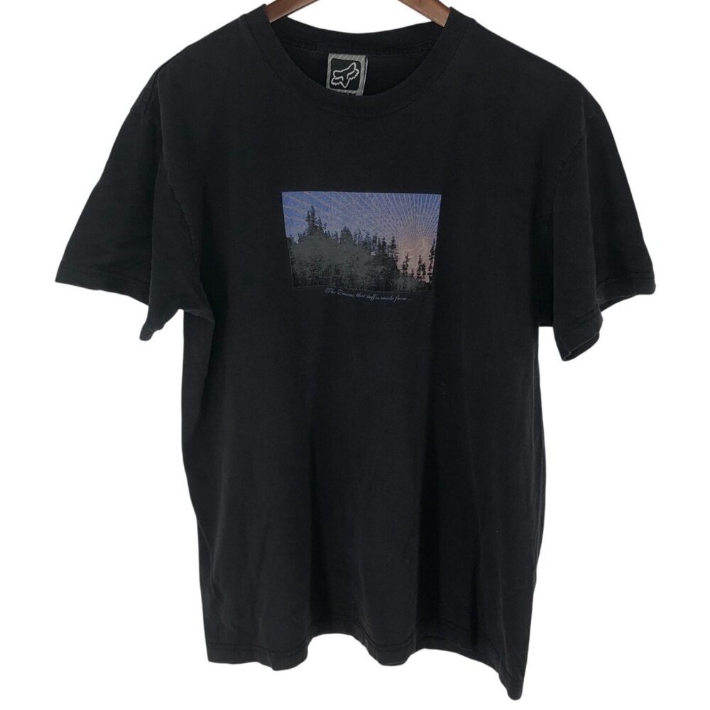 Fox Mens L Black Graphic T-Shirt  The Dreams That Stuff Is Made From 100% Cotton